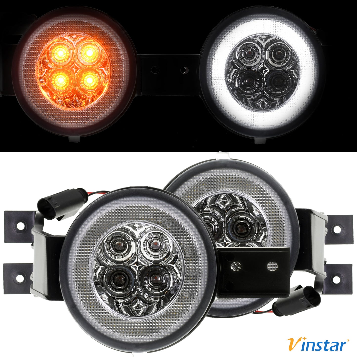 Vinstar Paar LED Front Blinker + POSITIONSLICHT + Zulassung kompatibel mit Mini R50 R52 R53 2001-2006