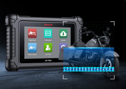 iCarsoft OBD2 Universal Motorrad Diagnosegerät Scanner MT Pro kompatibel mit Honda BMW Yamaha Suzuki KTM Harley uvm. inkl. Adapter & Updates