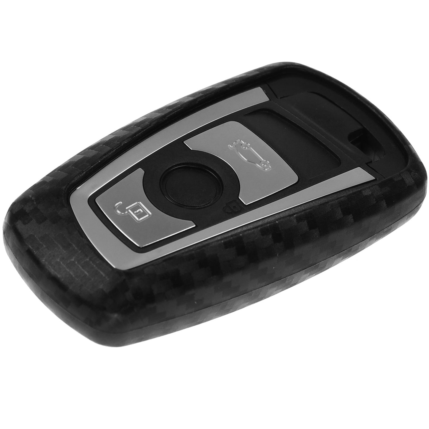 Auto Schlüssel Silikon Schutz Hülle im Carbon Look kompatibel mit BMW F30 F32 F26 F01 F07 F12 F10 F06 F03 F25 F13 F11 KEYLESS SMARTKEY