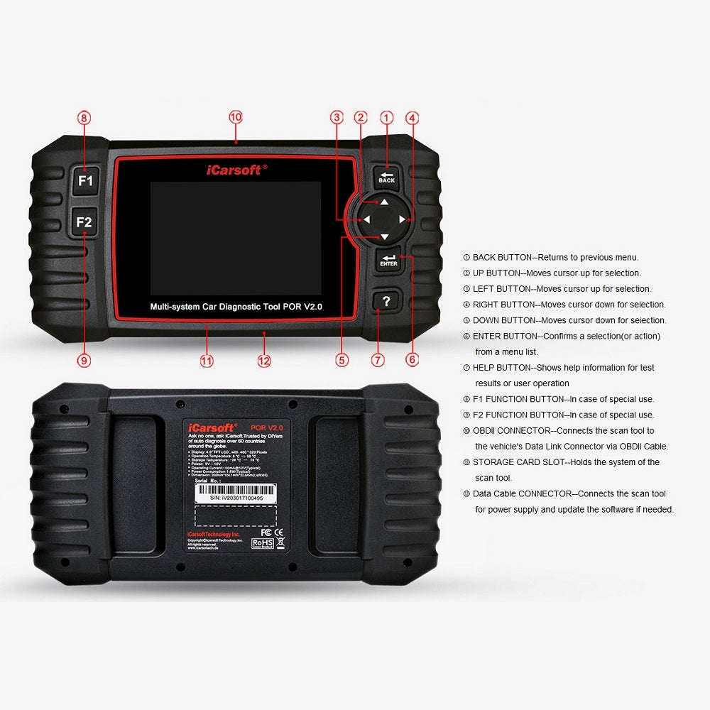 DIAGNOSEGERÄT iCARSOFT POR V2.0 Porsche