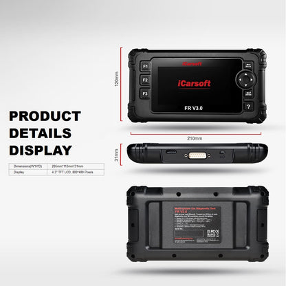 DIAGNOSEGERÄT iCARSOFT MB V 3.0 OBD Scanner für Citroen, Peugeot, Renault, Dacia, Fiat, Alfa Romeo inkl Updates