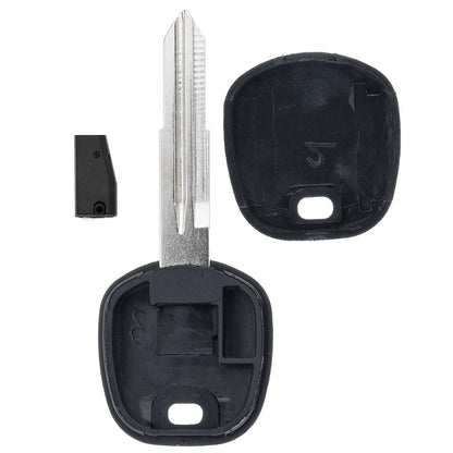 MT-KEY Auto Zünd Schlüssel Rohling TOY41 + ID4C T4 Keramik Transponder kompatibel mit Toyota Yaris XP10 98-06 Daihatsu Charade 97-04 Copen Cuore 98-06 Feroza Sirion 98-04 Terios 97-05 Yrv 00-05