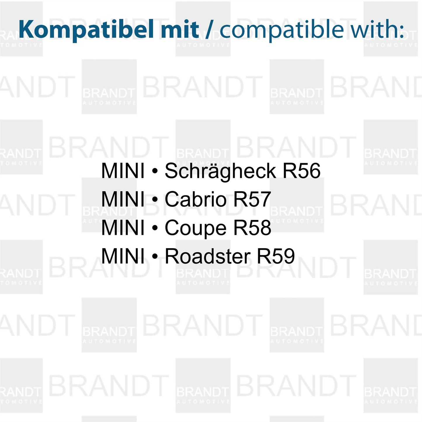 BRANDT AUTOMOTIVE Kennzeichenleuchten LED kompatibel mit Mini R56 Schrägheck R57 Cabrio R58 Coupe R59 Roadster Kennzeichenbeleuchtung