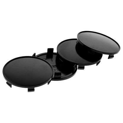 4x 61mm Nabenkappen Felgen Deckel Radnaben Kappen Schwarz Gewölbt kompatibel mit AUDI