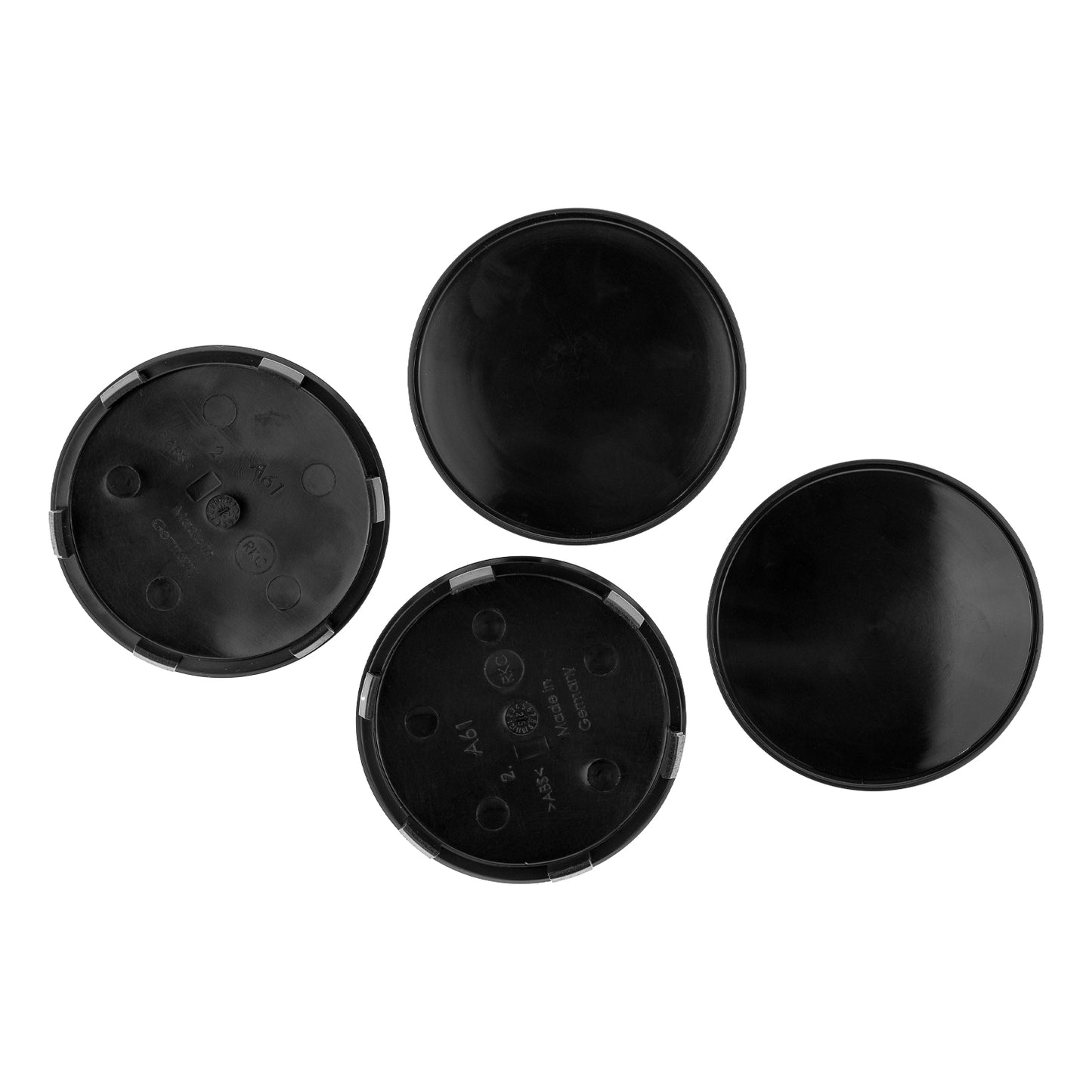 4x 61mm Nabenkappen Felgen Deckel Radnaben Kappen Schwarz Gewölbt kompatibel mit AUDI