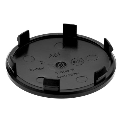 4x 61mm Nabenkappen Felgen Deckel Radnaben Kappen Schwarz Gewölbt kompatibel mit AUDI