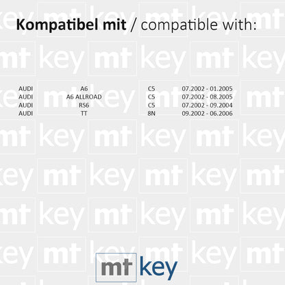 MT-KEY Funk Schlüssel Fernbedienung Sender 434MHZ kompatibel mit Audi A6 C5 Allroad RS6 TT 8N 4D0837231K 433MHZ Klappschlüssel