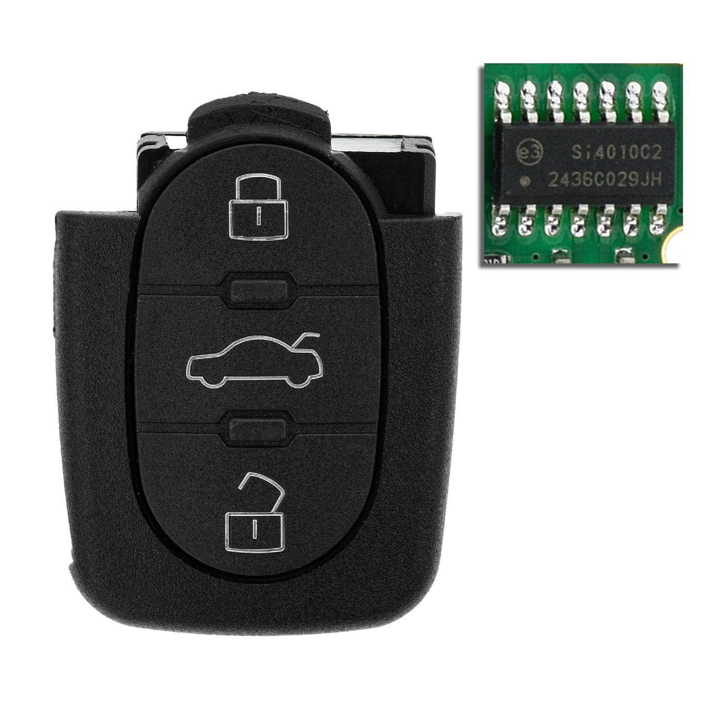 MT-KEY Funk Schlüssel Fernbedienung Sender 434MHZ kompatibel mit Audi A3 8L A4 B5 A6 C5 A8 D2 TT 8N 4D0837231N 433MHZ Klappschlüssel