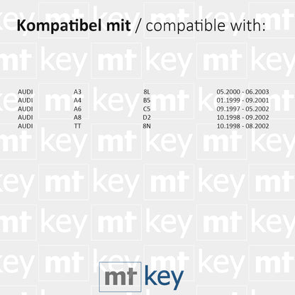 MT-KEY Funk Schlüssel Fernbedienung Sender 434MHZ kompatibel mit Audi A3 8L A4 B5 A6 C5 A8 D2 TT 8N 4D0837231N 433MHZ Klappschlüssel