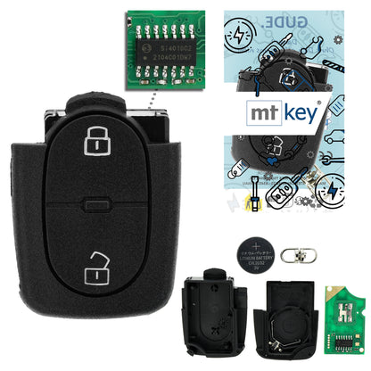 MT-KEY Funk Schlüssel Fernbedienung Sender 434MHZ kompatibel mit Audi Cabrio 8G TT 8N A2 A3 S3 8L A4 S4 B5 A6 S6 C5 RS4 RS6 433MHZ 4D0837231R
