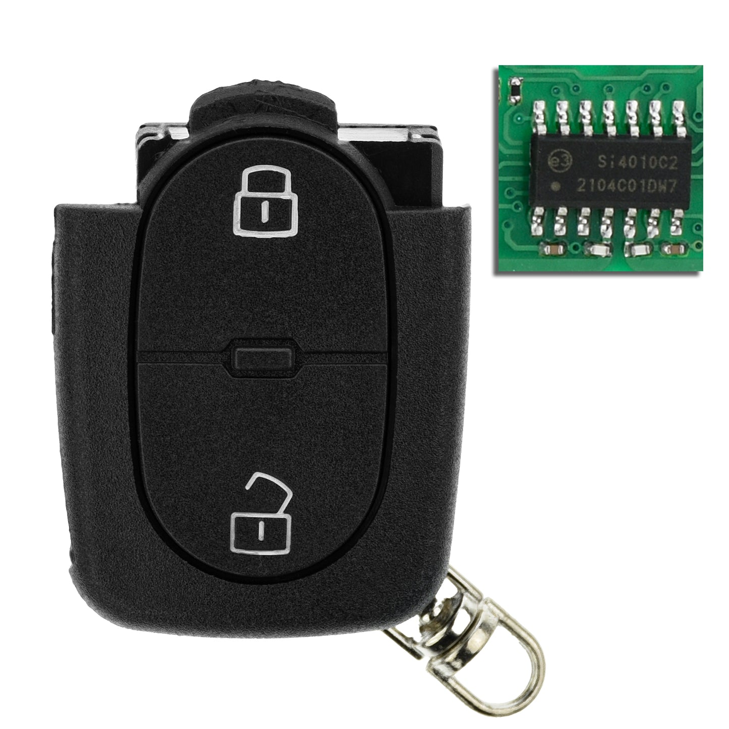 MT-KEY Funk Schlüssel Fernbedienung Sender 434MHZ kompatibel mit Audi Cabrio 8G TT 8N A2 A3 S3 8L A4 S4 B5 A6 S6 C5 RS4 RS6 433MHZ 4D0837231R