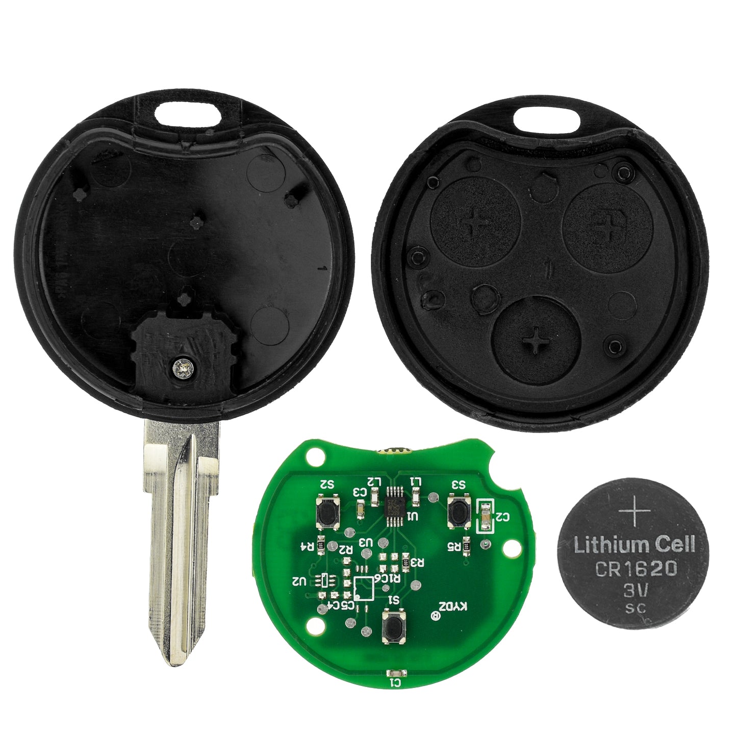 MT-KEY Funk Schlüssel Sender 434MHZ AB MODPF kompatibel mit Smart 450 City Fortwo Passion Pulse Roadster bis 2006 433MHZ Fernbedienung
