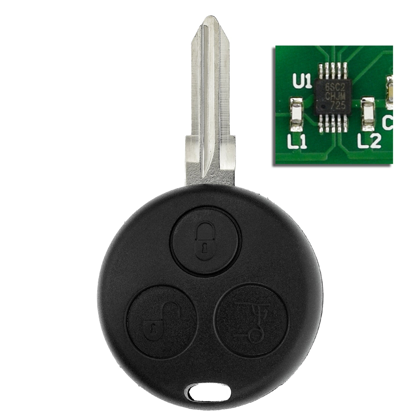 MT-KEY Funk Schlüssel Sender 434MHZ AB MODPF kompatibel mit Smart 450 City Fortwo Passion Pulse Roadster bis 2006 433MHZ Fernbedienung