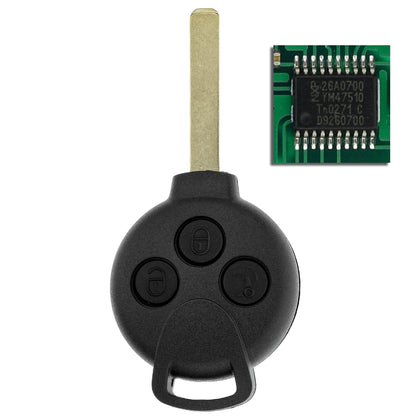MT-KEY Funk Schlüssel Autoschlüssel Sender 434MHZ kompatibel mit Smart 451 Fortwo 2007-2015 433MHZ Fernbedienung