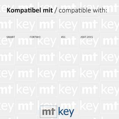 MT-KEY Funk Schlüssel Autoschlüssel Sender 434MHZ kompatibel mit Smart 451 Fortwo 2007-2015 433MHZ Fernbedienung