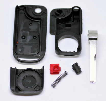 Klapp Schlüssel Gehäuse Funkschlüssel Fernbedienung Autoschlüssel 3 Tasten HU44 + Batterie kompatibel mit Mercedes Benz