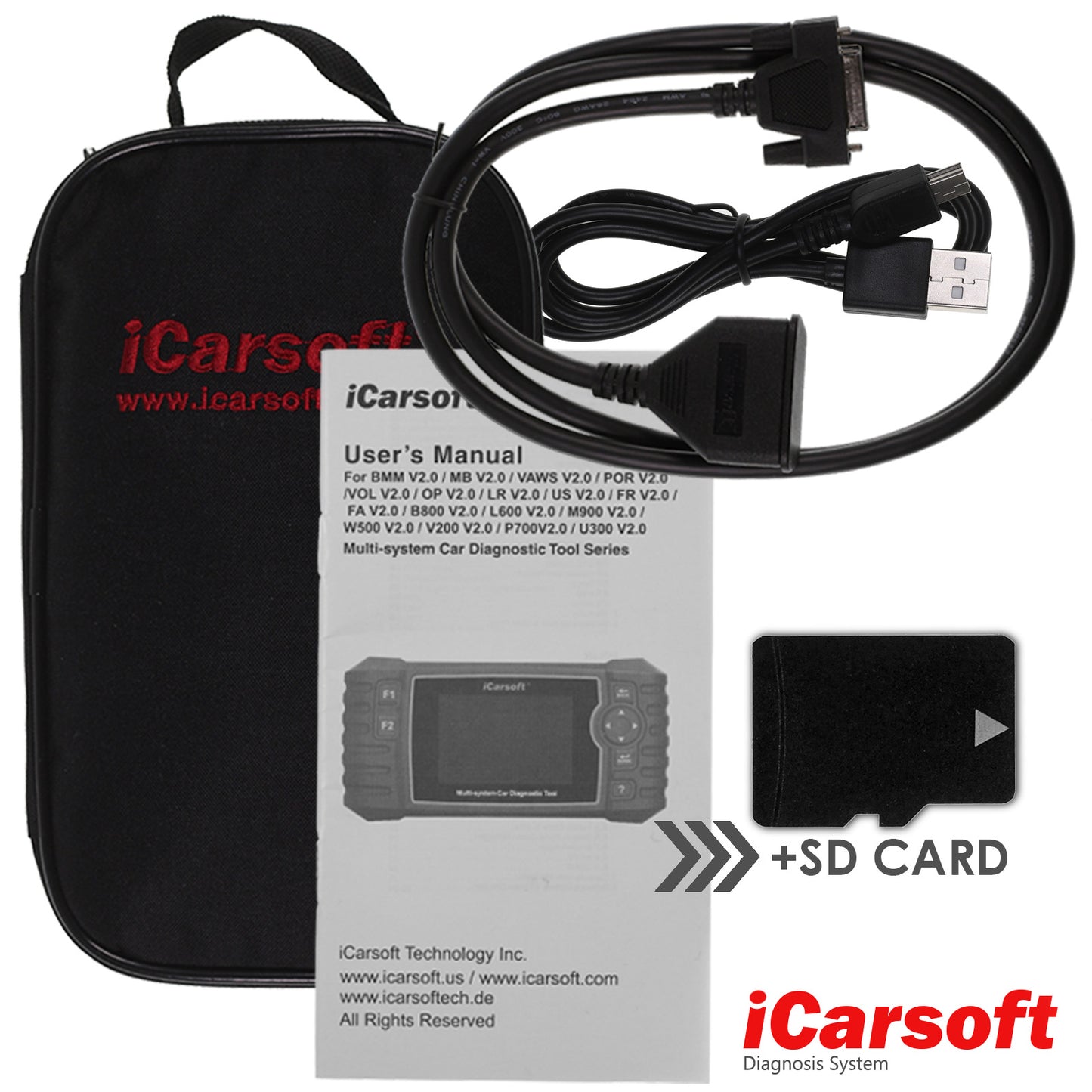 DIAGNOSEGERÄT iCARSOFT VAWS V3.0 für VW Audi Seat Skoda OBD Scanner Online Updates DEUTSCH
