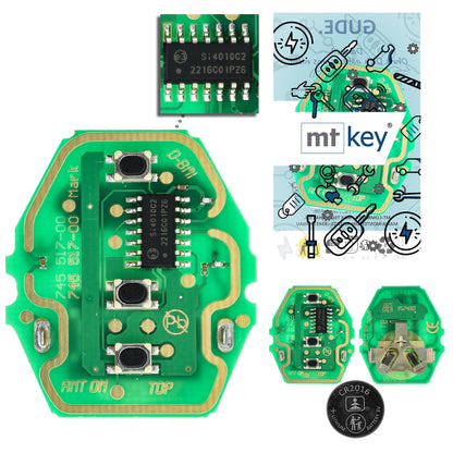 MT-KEY Funk Schlüssel Autoschlüssel Sender 434MHZ kompatibel mit BMW 3er E46 5er E39 7er E38 X3 E83 X5 E53 Z3 Z4 E85 E86 Z8 E52 433MHZ Fernbedienung