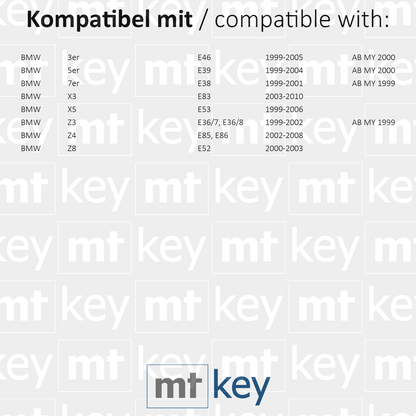 MT-KEY Funk Schlüssel Autoschlüssel Sender 434MHZ kompatibel mit BMW 3er E46 5er E39 7er E38 X3 E83 X5 E53 Z3 Z4 E85 E86 Z8 E52 433MHZ Fernbedienung
