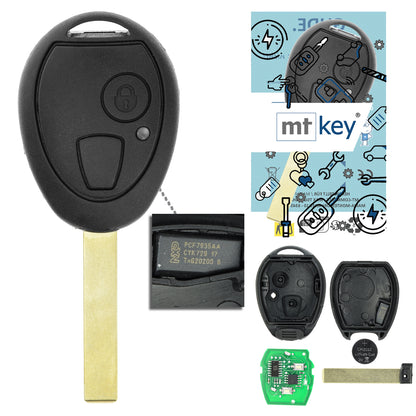 MT-KEY Funk Schlüssel 434MHZ kompatibel mit MINI One D Cooper S R50 R53 BIS 04 MG ZT Rover 75 -05 433MHZ Autoschlüssel