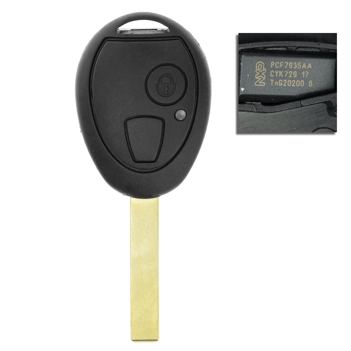 MT-KEY Funk Schlüssel 434MHZ kompatibel mit MINI One D Cooper S R50 R53 BIS 04 MG ZT Rover 75 -05 433MHZ Autoschlüssel