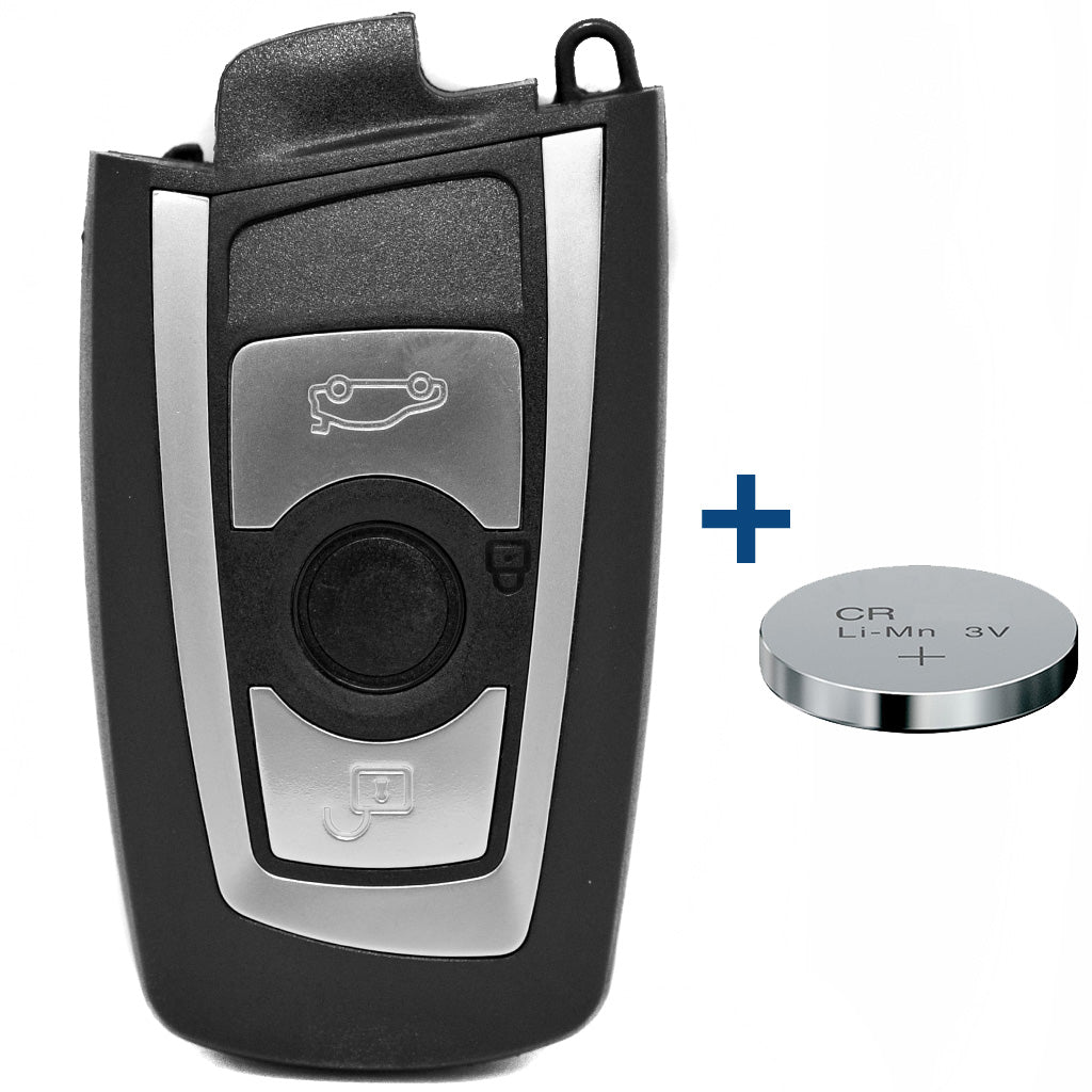 Auto Schlüssel Smartkey Funk Fernbedienung Sender 3 Tasten Gehäuse + CR2450 Batterie kompatibel mit BMW