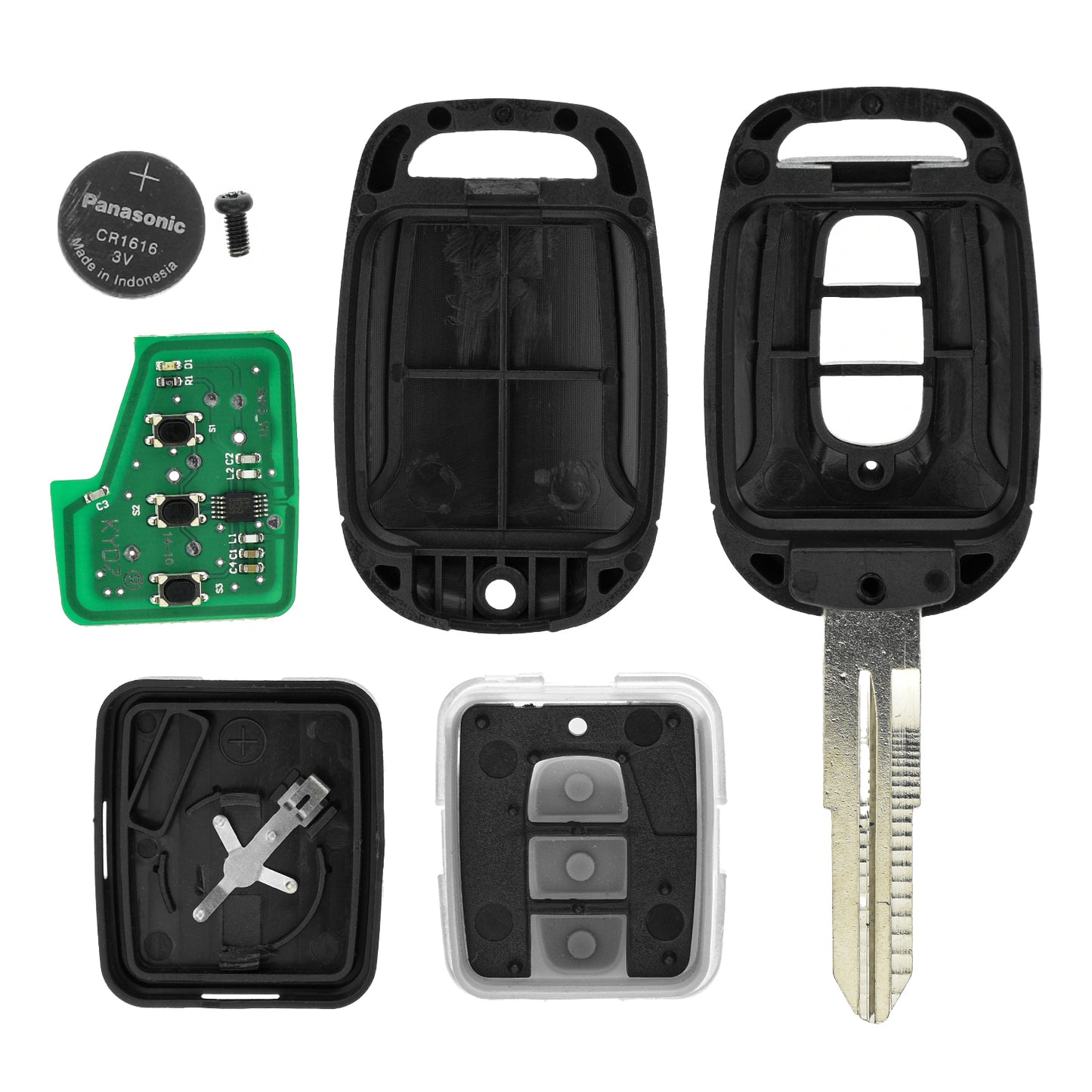 MT-KEY 3 Tasten Funk Schlüssel Fernbedienung 434MHZ kompatibel mit Chevrolet Captiva 06-18 Opel Antara 06-15 433MHZ Autoschlüssel