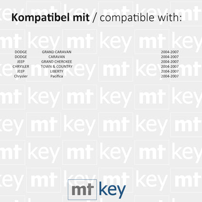 MT-KEY 2 Tasten Funk Schlüssel 434MHZ kompatibel mit Chrysler Town & Country Dodge Grand Caravan Jeep Liberty Grand Cherokee M3N Autoschlüssel 433MHZ