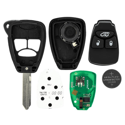 MT-KEY 3 Tasten Funk Schlüssel 434MHZ kompatibel mit Chrysler 200 300C PT Cruiser Sebring  Jeep Commander Grand Cherokee Liberty Wrangler Compass OHT