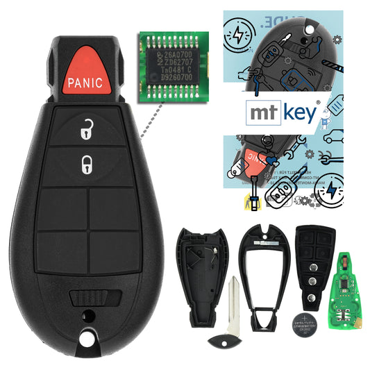MT-KEY 2 + 1 Tasten Funk Schlüssel 434MHZ kompatibel mit Chrysler Town & Country 08-13 Voyager 04- Dodge Caravan Journey Ram Grand Caravan Magnum