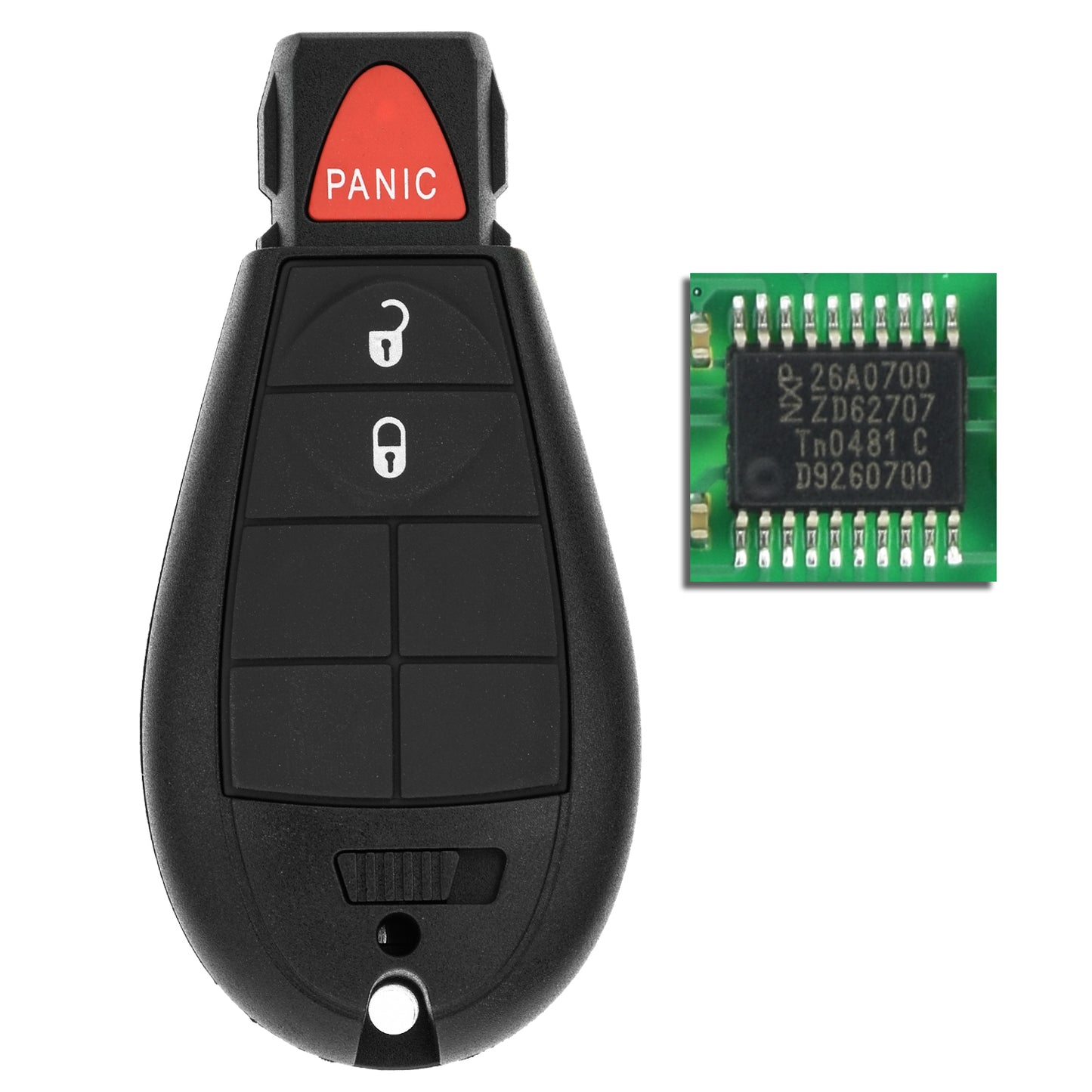 MT-KEY 2 + 1 Tasten Funk Schlüssel 434MHZ kompatibel mit Chrysler Town & Country 08-13 Voyager 04- Dodge Caravan Journey Ram Grand Caravan Magnum