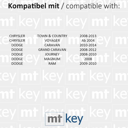 MT-KEY 2 + 1 Tasten Funk Schlüssel 434MHZ kompatibel mit Chrysler Town & Country 08-13 Voyager 04- Dodge Caravan Journey Ram Grand Caravan Magnum