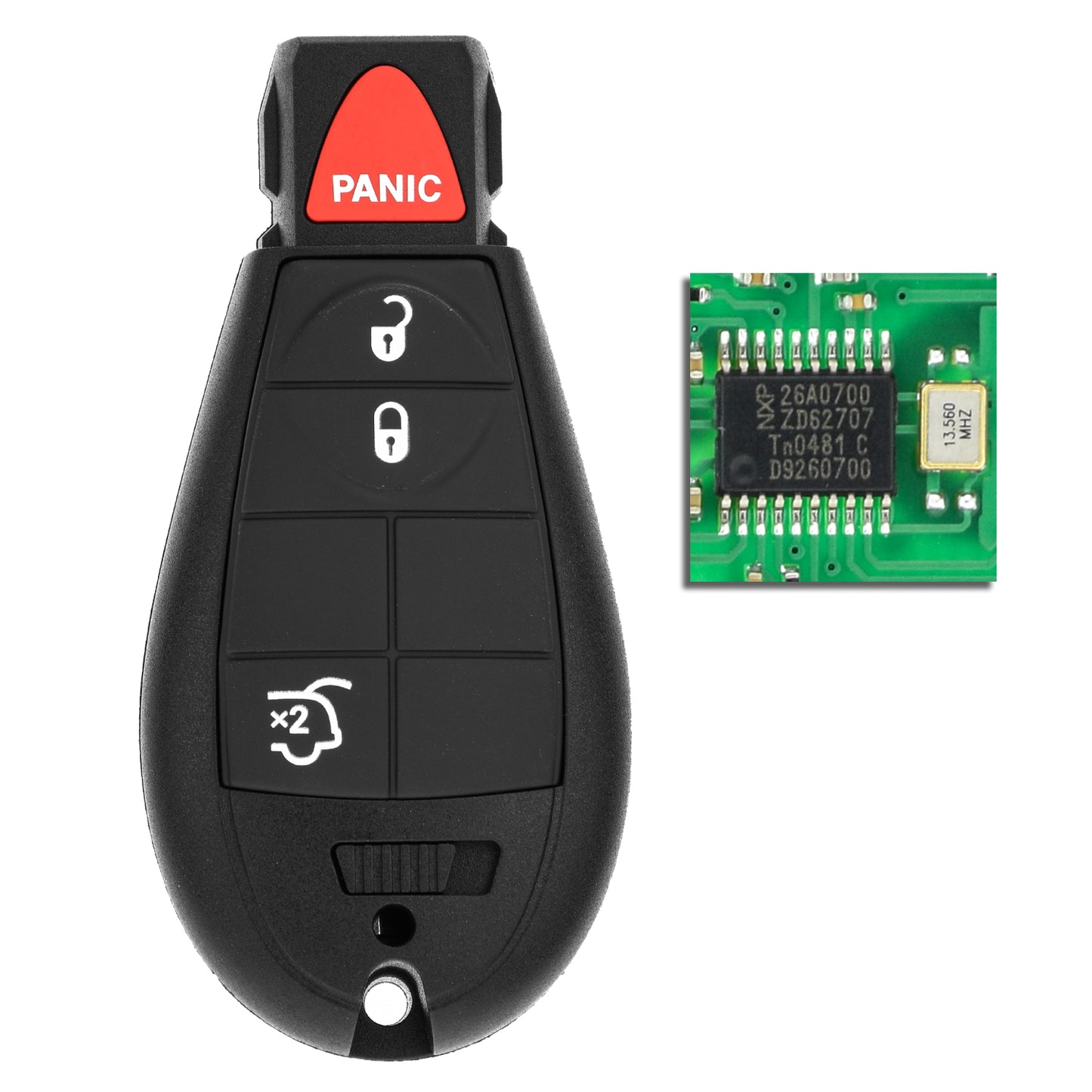 MT-KEY Funk Schlüssel 434MHZ kompatibel mit Chrysler Town & Country 08-13 Voyager 04- Dodge Caravan Journey Ram Grand Caravan Magnum Fernbedienung