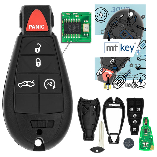 MT-KEY 4+1 Tasten Funk Schlüssel 434MHZ kompatibel mit Chrysler Town & Country 08-13 Voyager 04- Dodge Caravan Journey Ram Grand Caravan Magnum