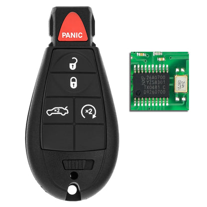 MT-KEY 4+1 Tasten Funk Schlüssel 434MHZ kompatibel mit Chrysler Town & Country 08-13 Voyager 04- Dodge Caravan Journey Ram Grand Caravan Magnum
