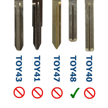 Auto Schlüssel Funk Fernbedienung 1x Gehäuse 3 Tasten TOY48 + 1x Tastenfeld + 3X Mikrotaster + 1x CR2016 Batterie kompatibel mit Toyota