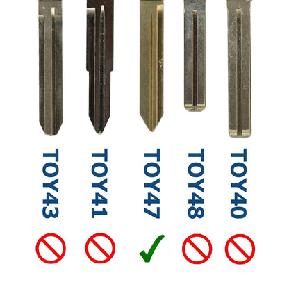 Auto Schlüssel Funk Fernbedienung 1x Gehäuse 2 Tasten TOY47 + 1x Tastenfeld + 2X Mikrotaster + 1x CR2016 Batterie kompatibel mit Toyota