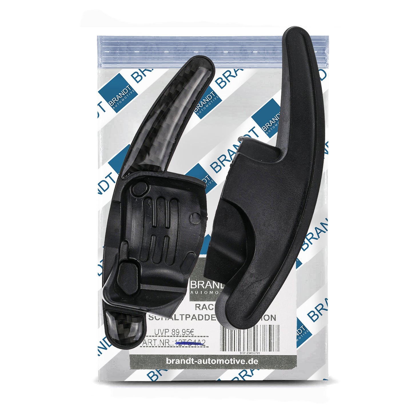 BRANDT Schaltwippen Verlängerung SET Carbon Optik kompatibel mit SEAT LEON II 1P TOLEDO III 5P ALTEA ALHAMBRA II 7N
