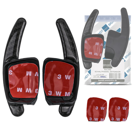 BRANDT Schaltwippen Verlängerung SET CARBON LOOK kompatibel mit VW AMAROK I ARTEON CADDY IV V GOLF 6 7 T6 T7 PASSAT B8 3G POLO 5 6 SHARAN II Tiptronic