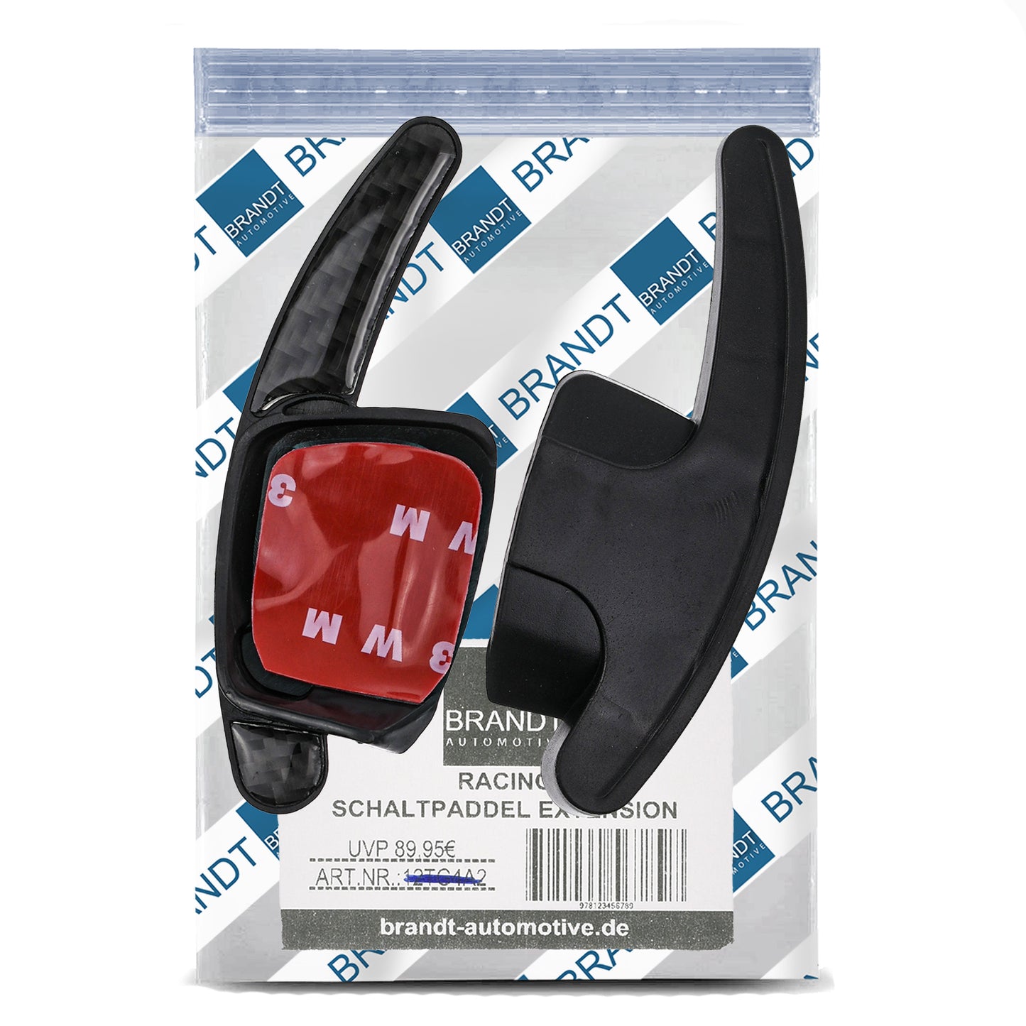 BRANDT Schaltwippen Verlängerung SET CARBON LOOK kompatibel mit VW AMAROK I ARTEON CADDY IV V GOLF 6 7 T6 T7 PASSAT B8 3G POLO 5 6 SHARAN II Tiptronic