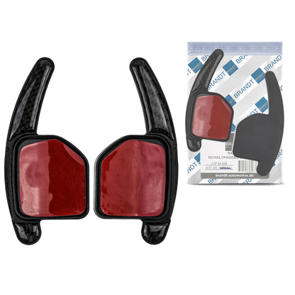 BRANDT Schaltwippen Carbon Look kompatibel mit AUDI A3 S3 8P 04-13 RS3 11-12 A4 S4 B7 04-08 Schaltpaddel Paddel Aufsatz Drucktaster Wippenschalter