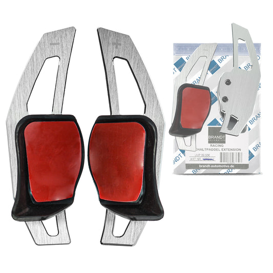 BRANDT Schaltwippen Verlängerung SET ALU SILBER kompatibel mit SEAT LEON II 1P TOLEDO III 5P ALTEA ALHAMBRA II 7N