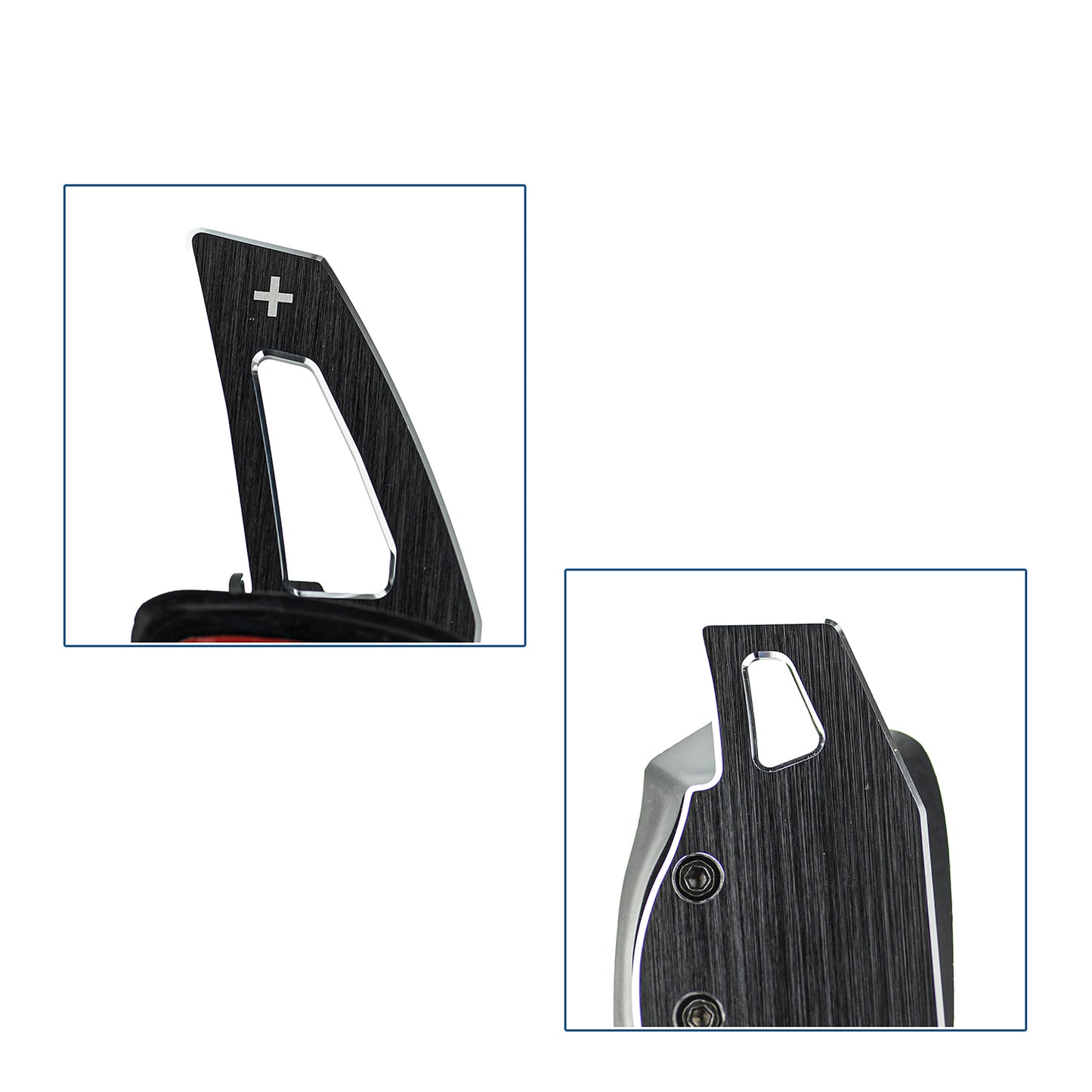 BRANDT Schaltwippen Verlängerung SET ALU SCHWARZ kompatibel mit VW AMAROK I ARTEON CADDY IV V GOLF 6 7 T6 T7 PASSAT B8 3G POLO 5 6 SHARAN II