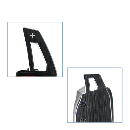 BRANDT Schaltwippen Verlängerung SET ALU SCHWARZ kompatibel mit VW AMAROK I ARTEON CADDY IV V GOLF 6 7 T6 T7 PASSAT B8 3G POLO 5 6 SHARAN II