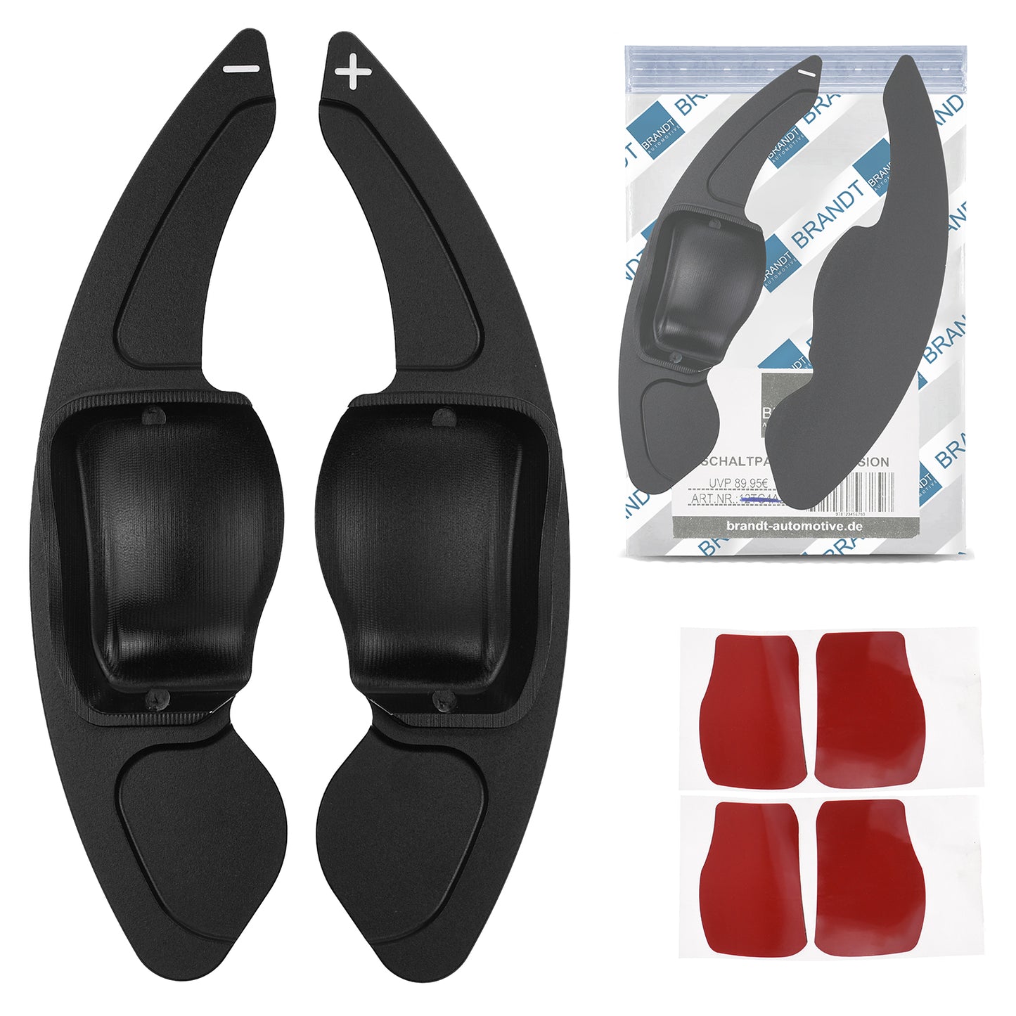 BRANDT Schaltwippen Verlängerung SET Aluminium SCHWARZ kompatibel mit SEAT LEON II 1P TOLEDO III 5P ALTEA ALHAMBRA II 7N