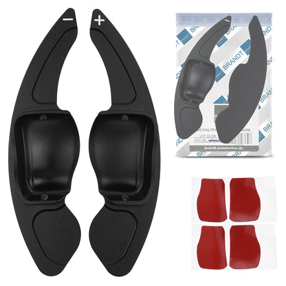 BRANDT Schaltwippen Verlängerung SET Aluminium SCHWARZ kompatibel mit SEAT LEON II 1P TOLEDO III 5P ALTEA ALHAMBRA II 7N