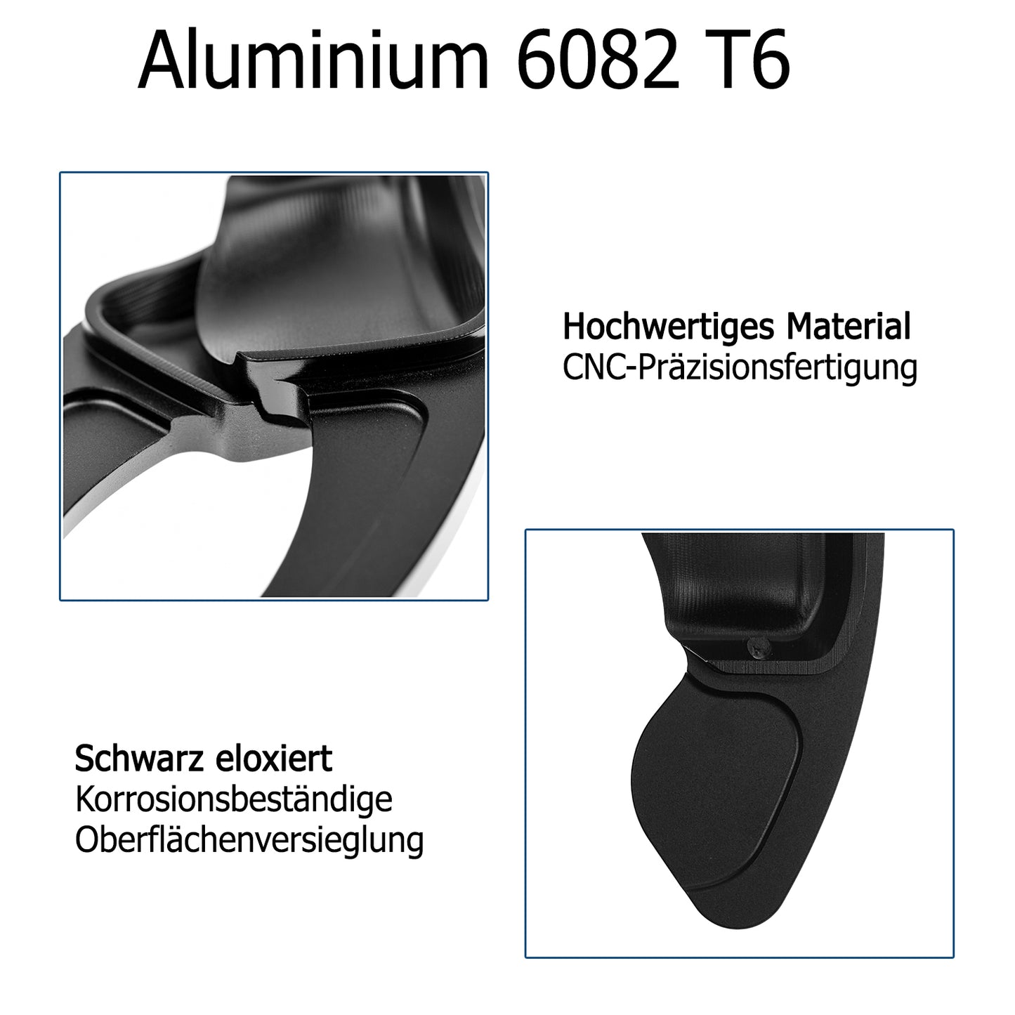 BRANDT Schaltwippen Verlängerung SET Aluminium SCHWARZ kompatibel mit SEAT LEON II 1P TOLEDO III 5P ALTEA ALHAMBRA II 7N