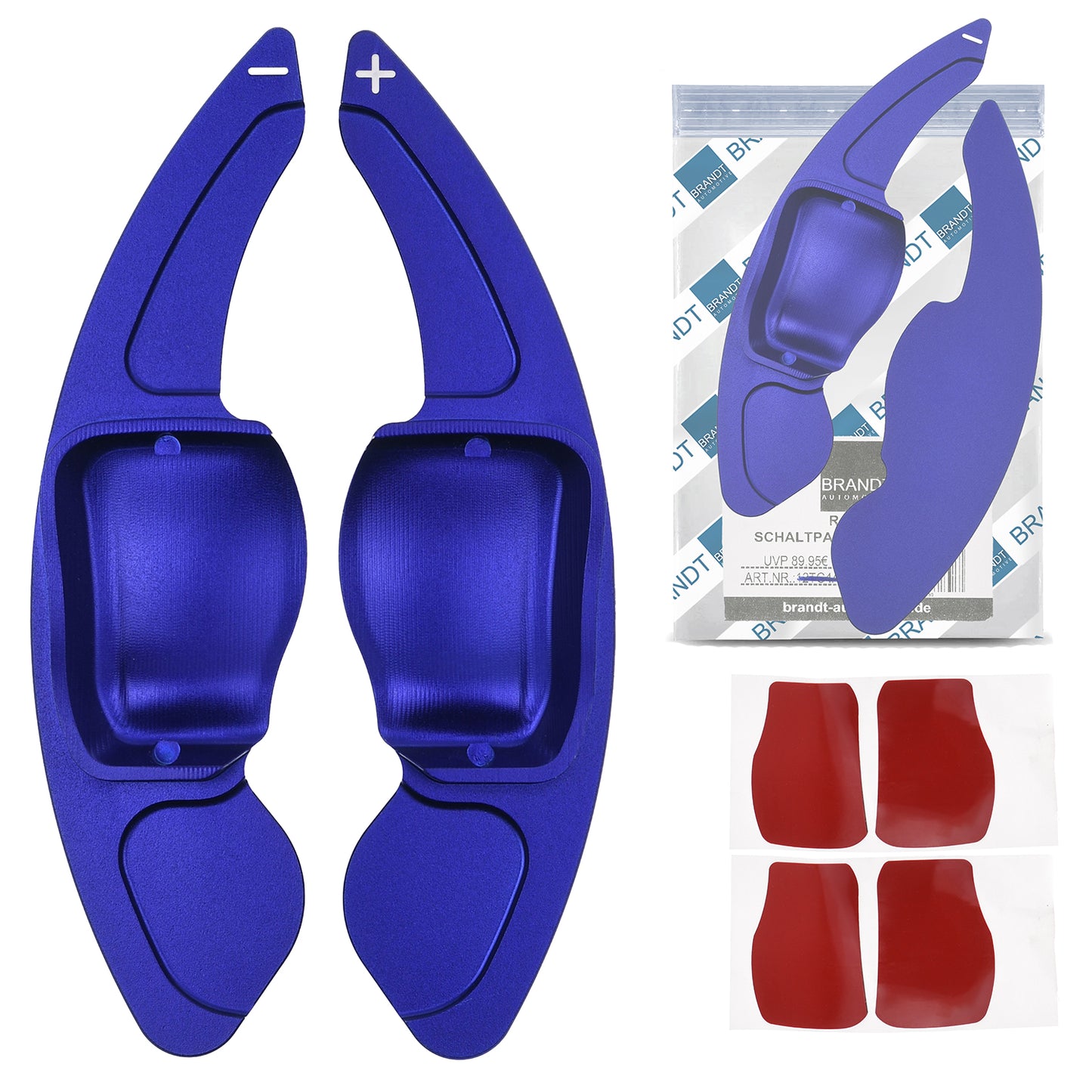 BRANDT Schaltwippen Verlängerung SET Aluminium BLAU kompatibel mit SEAT LEON II 1P TOLEDO III 5P ALTEA ALHAMBRA II 7N