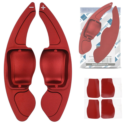 BRANDT Schaltwippen Verlängerung SET Aluminium ROT kompatibel mit SEAT LEON II 1P TOLEDO III 5P ALTEA ALHAMBRA II 7N