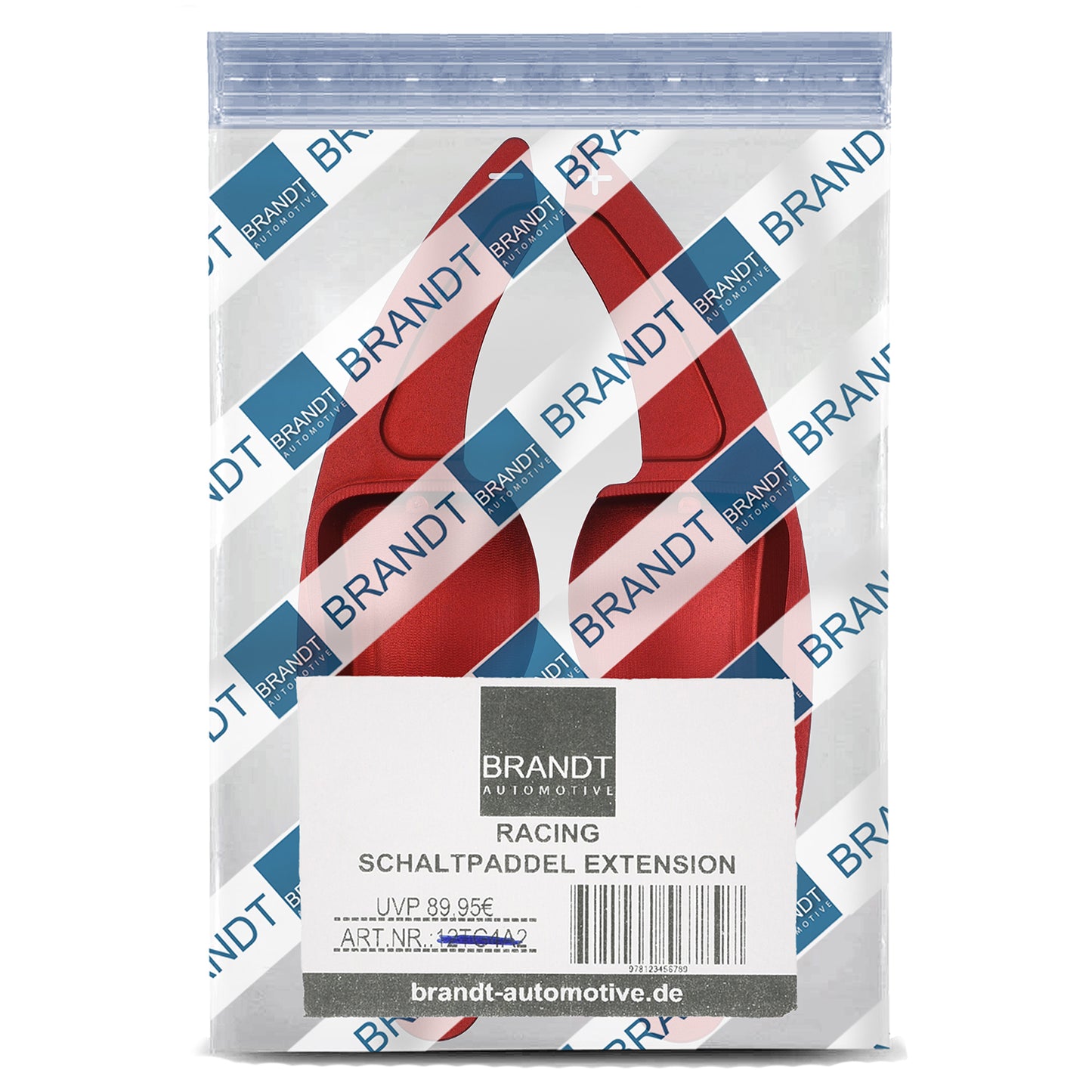BRANDT Schaltwippen Verlängerung SET Aluminium ROT kompatibel mit SEAT LEON II 1P TOLEDO III 5P ALTEA ALHAMBRA II 7N